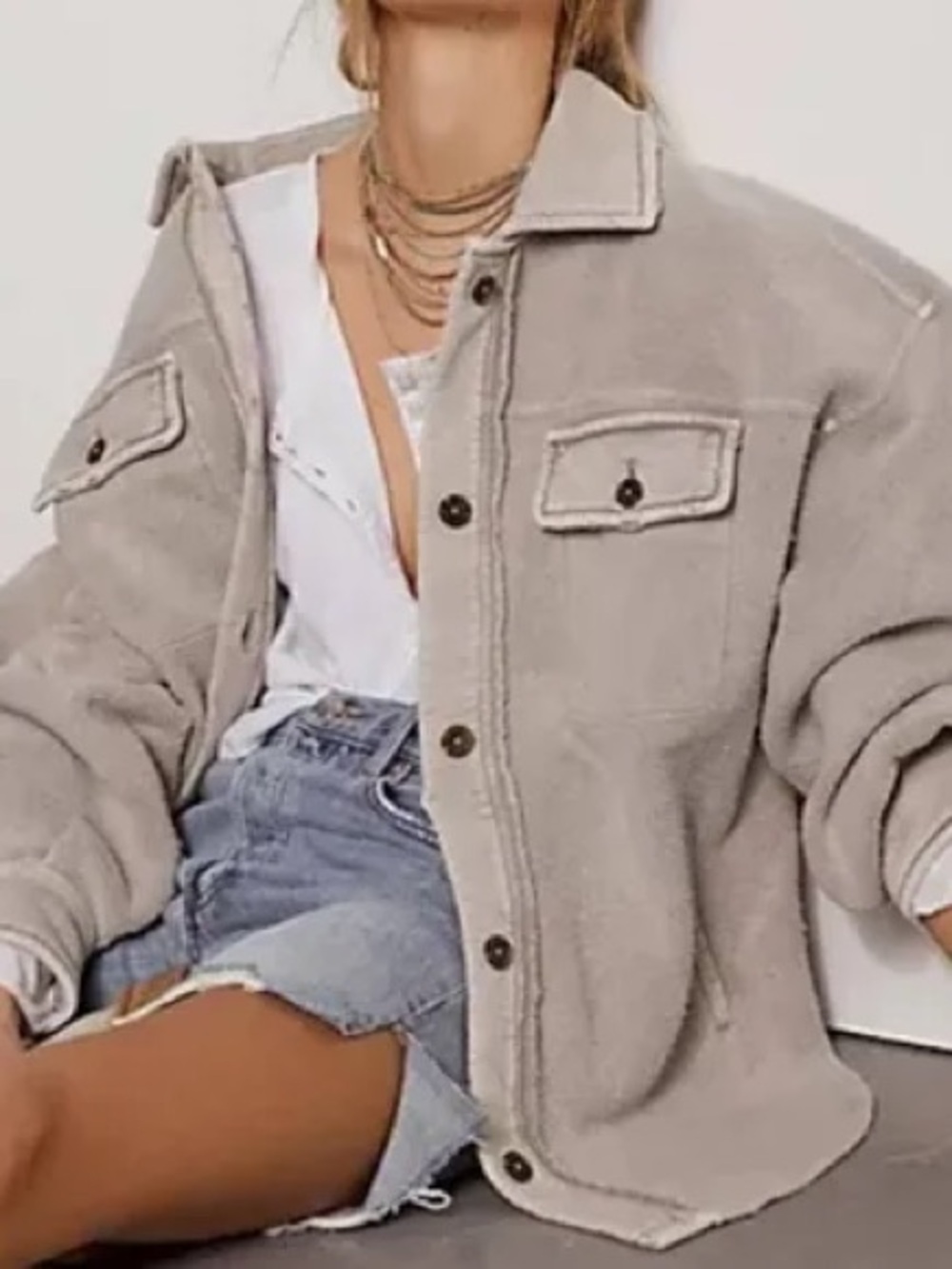 Free People Ruby Jacket in Stone